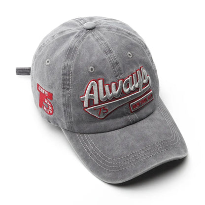 Summer Women Men Baseball Cap Fashion Letter Embroidery Snapback Hat Vintage Washed Cotton Unisex Hip Hop Sun Hat Casquette
