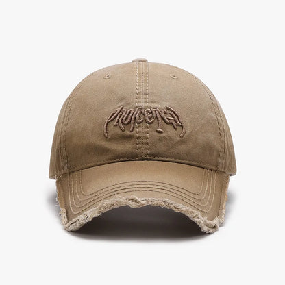 Letter Three Dimensional Embroidery Soft Top Rough Edge Men's Baseball Cap