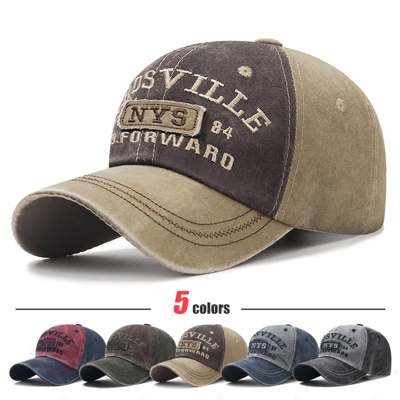 New Style Washed Old Letter Embroidered  Baseball Cap