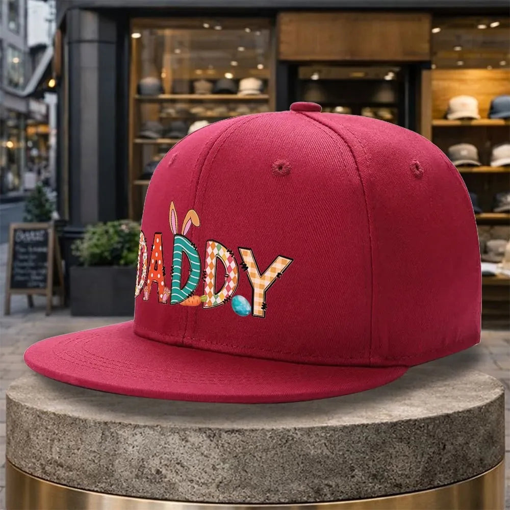 Daddy Easter Bunny Print Snapback Cap