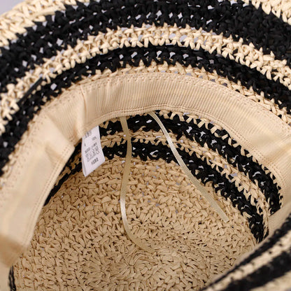 Women Rafia Straw Panama Bucket Hat