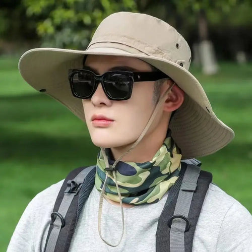 12cm Wide Brim Waterproof UV Protection Bucket Hat