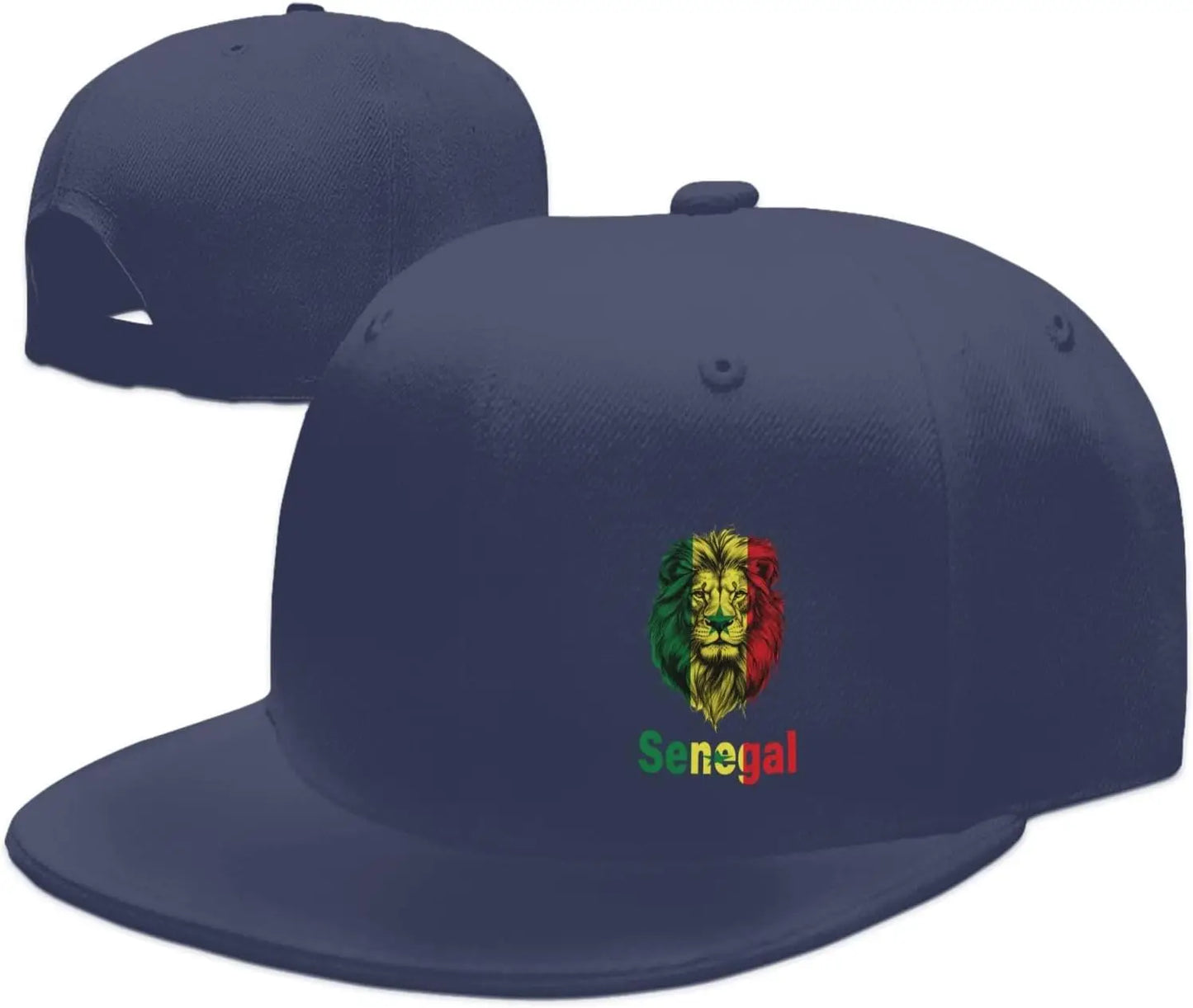 Senegal Lion Flag Print Cotton Baseball Cap Adjustable