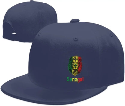Senegal Lion Flag Print Cotton Baseball Cap Adjustable