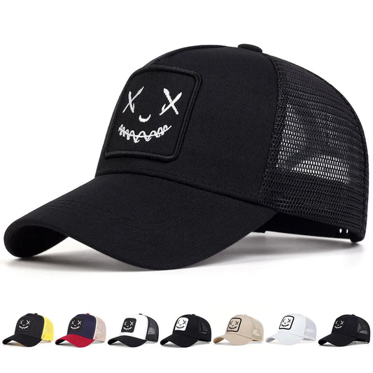 Men Women Smile Face Embroidery Baseball Caps Cotton Adjustable