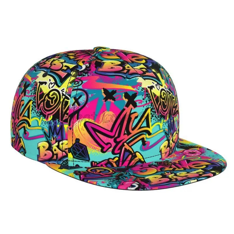 Colorful Graffiti Art Print Baseball Cap Adjustable Snapback Hat
