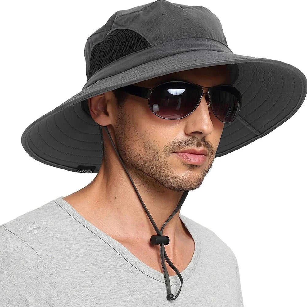 Foldable Adjustable Wide Brim Fishing Bucket Hat