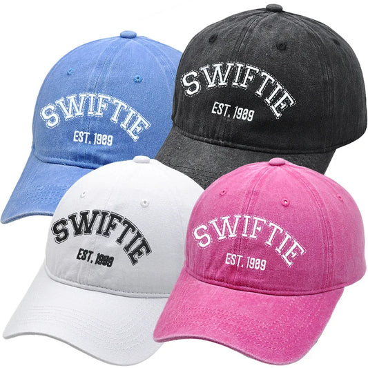European And American SWIFTIE Embroidered Baseball Cap Summer Washed Retro Taylor Fan Female Comfortable Breathable Adjustable