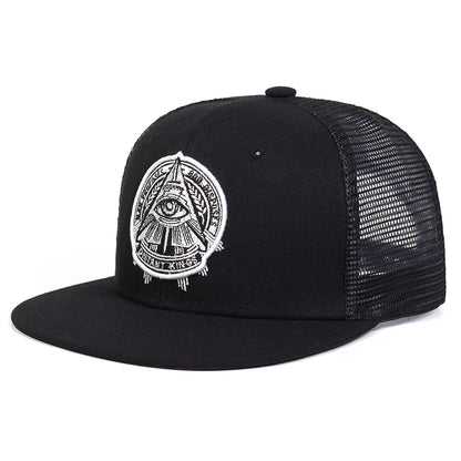 Eye 3D Embroidered Hip Hop Snapback Cap