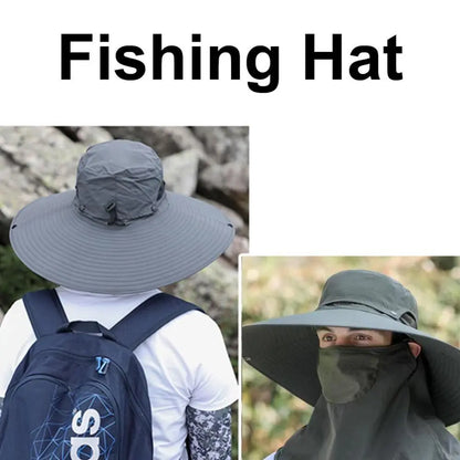 Quick-Dry Wide Brim Bucket Hat With Removable Flap