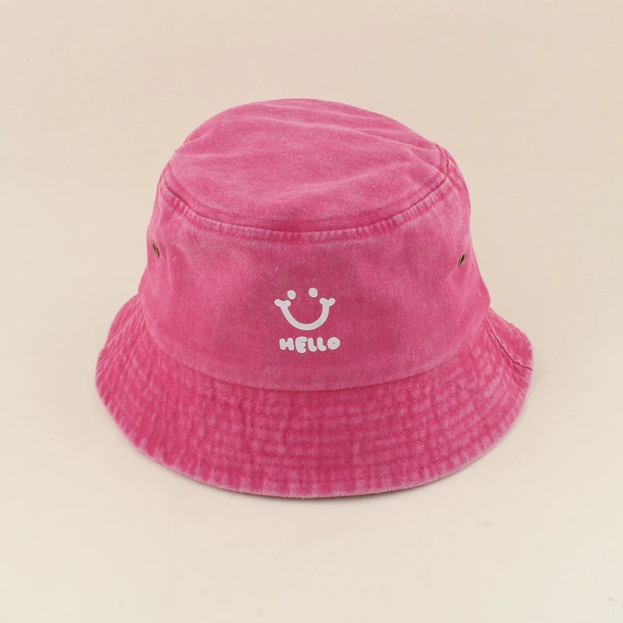 Kids Smile Face Cotton Bucket Hat