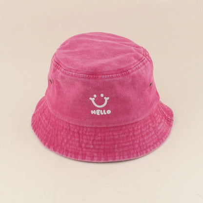 Kids Smile Face Cotton Bucket Hat