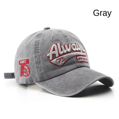 Summer Women Men Baseball Cap Fashion Letter Embroidery Snapback Hat Vintage Washed Cotton Unisex Hip Hop Sun Hat Casquette