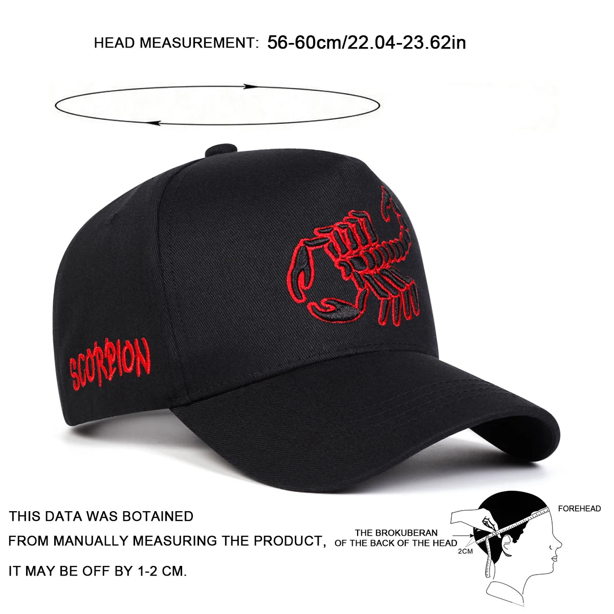 Unisex Scorpion Embroidery Baseball Caps Spring Autumn Outdoor