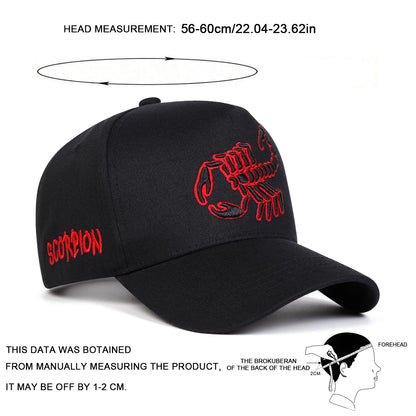 Unisex Scorpion Embroidery Baseball Caps Spring Autumn Outdoor