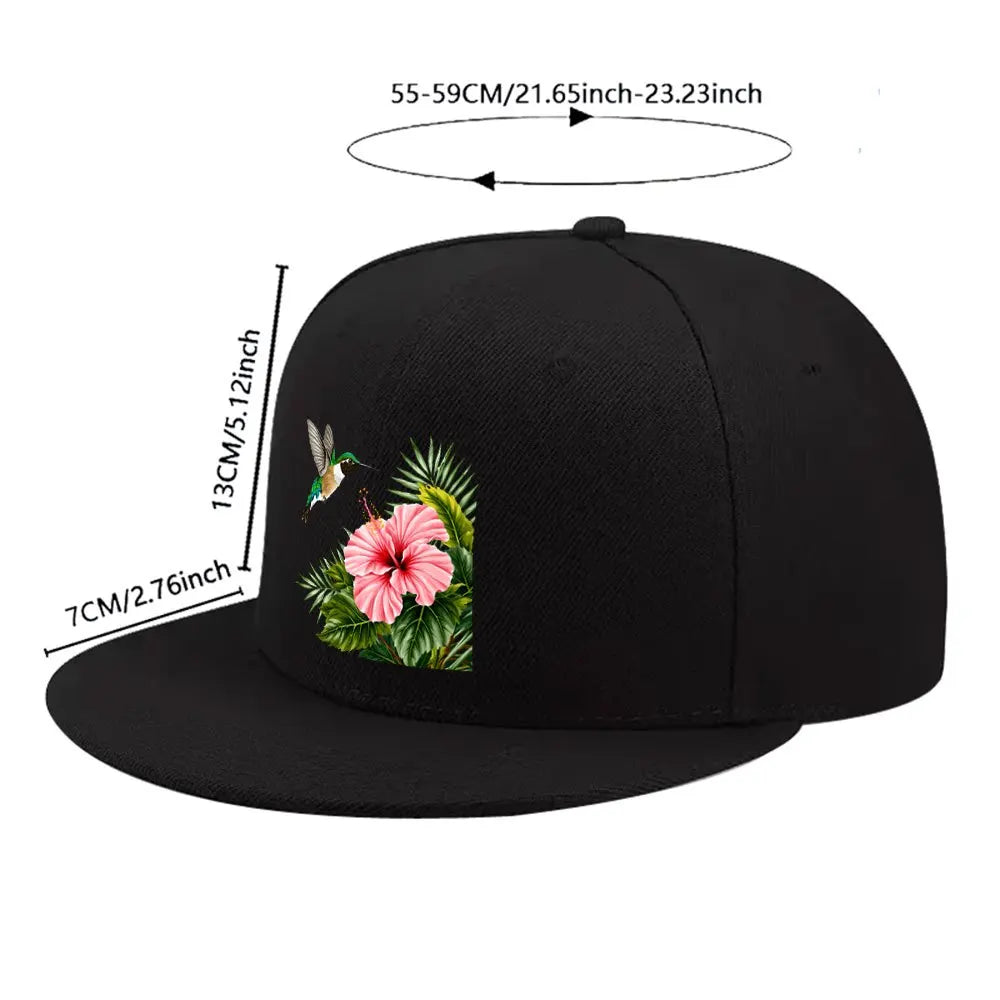 Hummingbird Hibiscus Snapback Cap