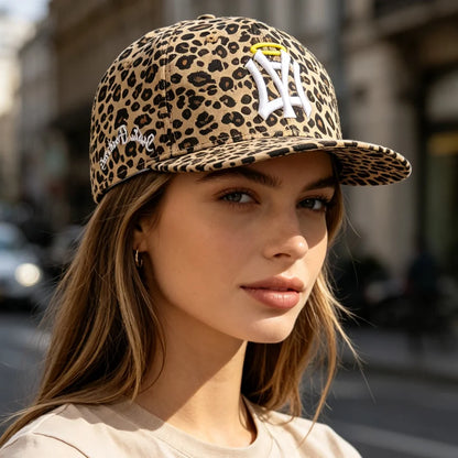 NA Letter Wing Embroidered Unisex Flat Brim Snapback Cap