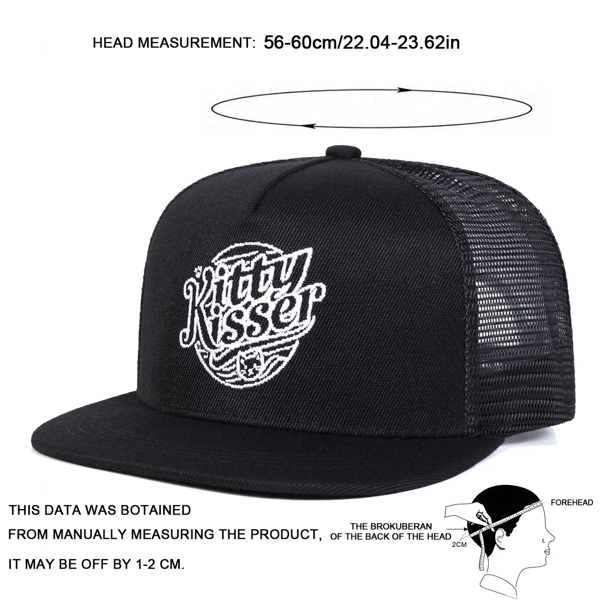 Kitty Kisser Embroidery Casual Snapback Cap