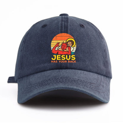 Jesus Has U Back Retro Washed Baseball Cap