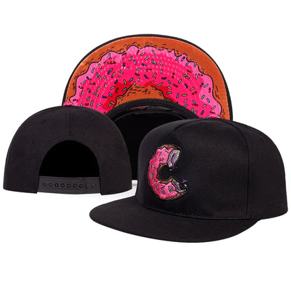 Unisex Doughnut Embroidered Snapback Cap