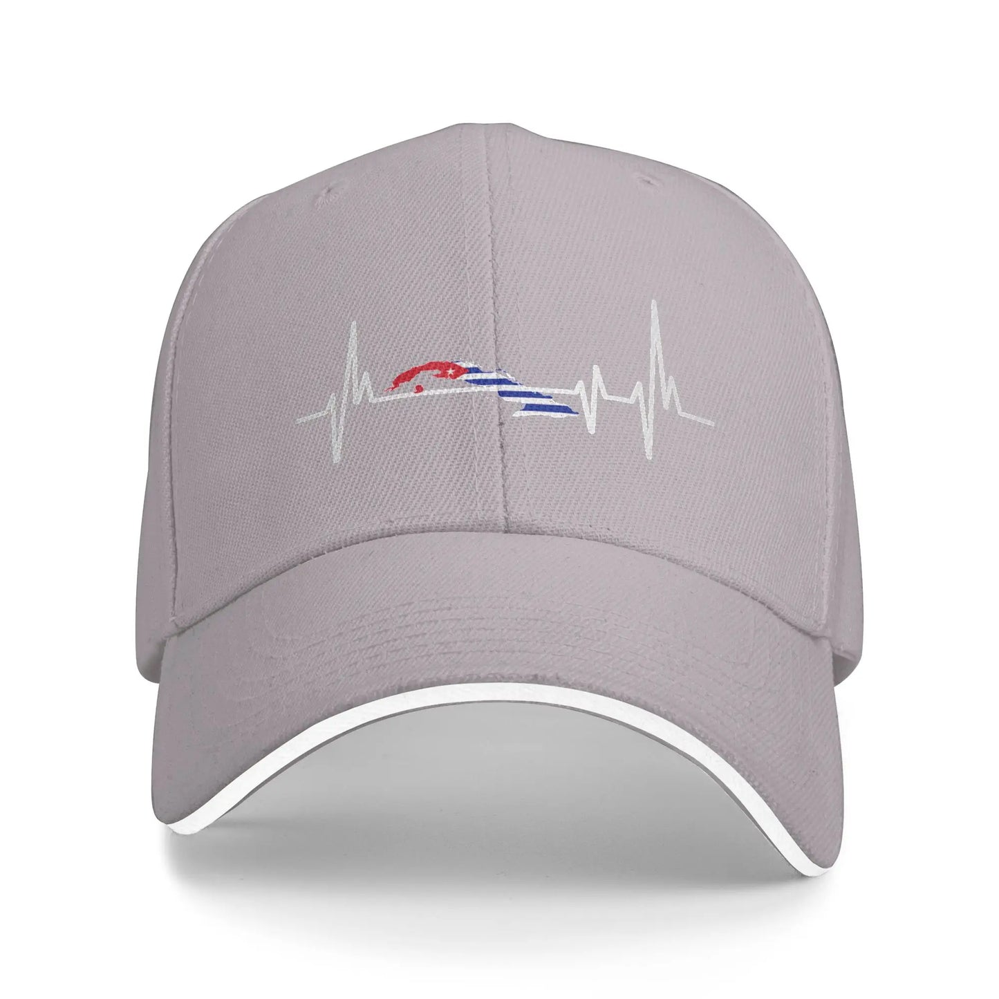 Cuban Flag Heartbeat Outdoor Baseball Cap