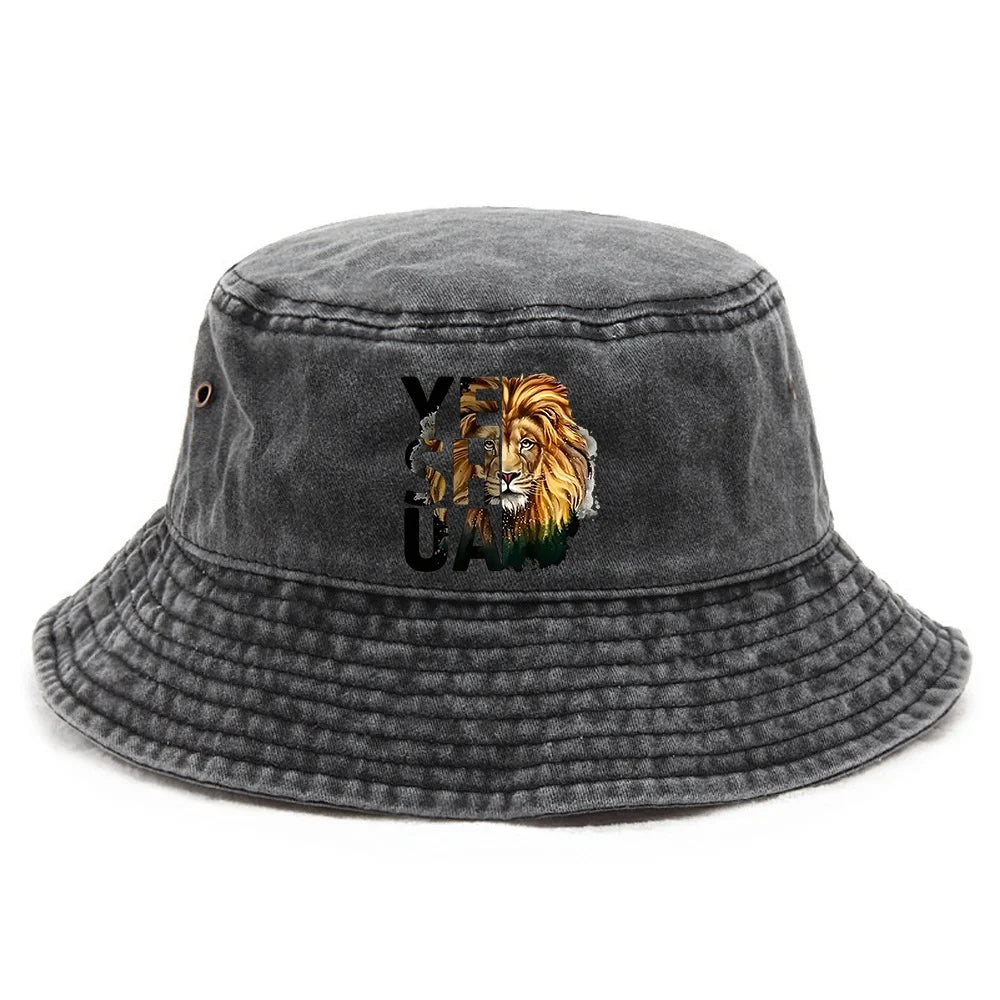 Lion Print Classic Bucket Hat Foldable Beach Cap