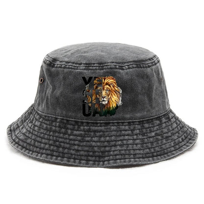 Lion Print Classic Bucket Hat Foldable Beach Cap
