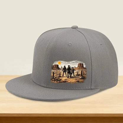Western Cowboy Wilderness Sunset Snapback Cap