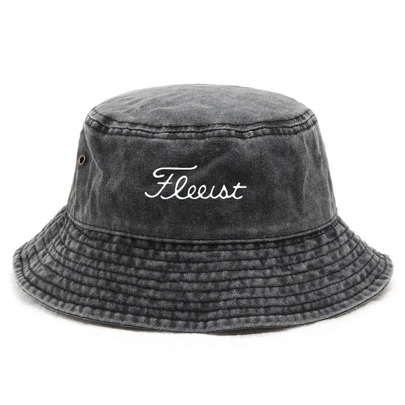 Vintage Fish Logo Washed Bucket Hat