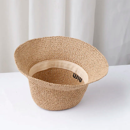 Handmade High Quality Letter Embroidery Sun Hat