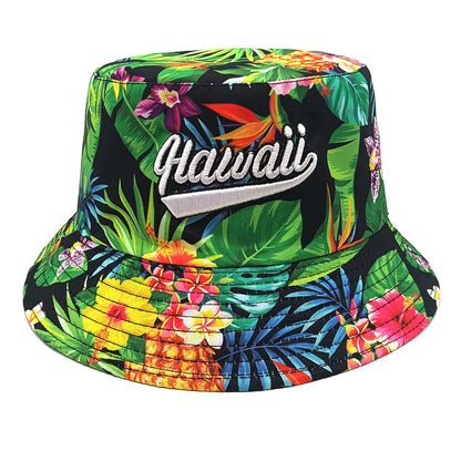 1pc Retro Style Fashionable Printed Maple Leaf Fisherman Hat