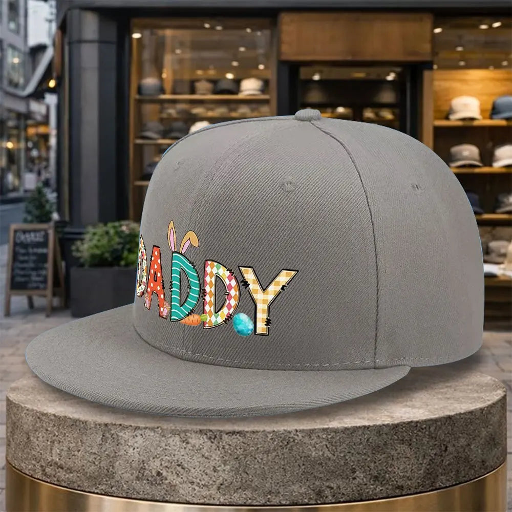 Daddy Easter Bunny Print Snapback Cap