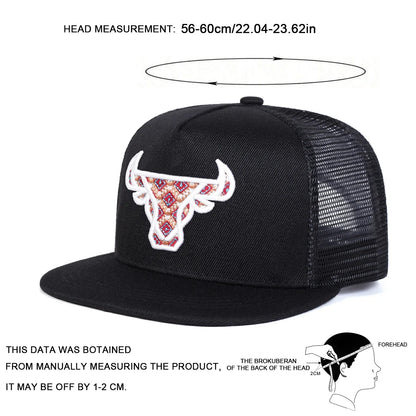 Ox Head Embroidery Casual Snapback Cap