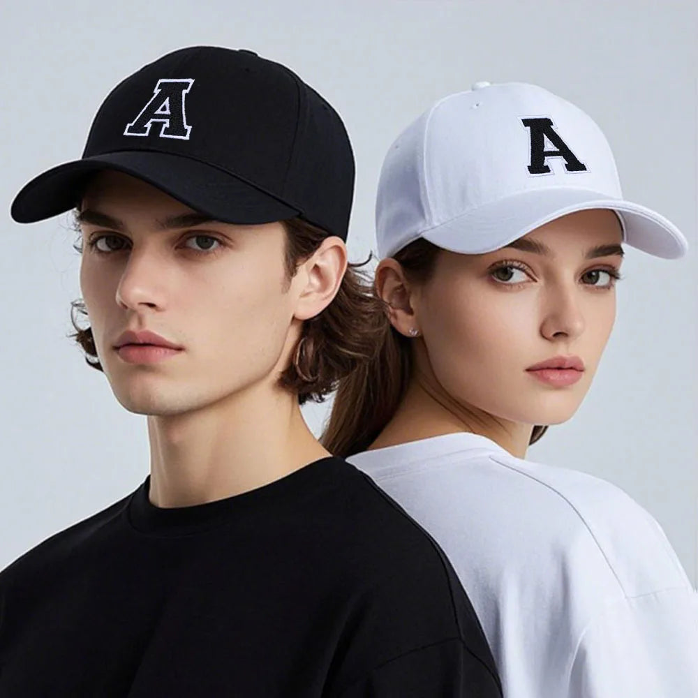 Initial Letter A-Z Embroider Baseball Cap For Men Women High Quality Soft Cotton Fashion Team Sport Visors Snapback Caps