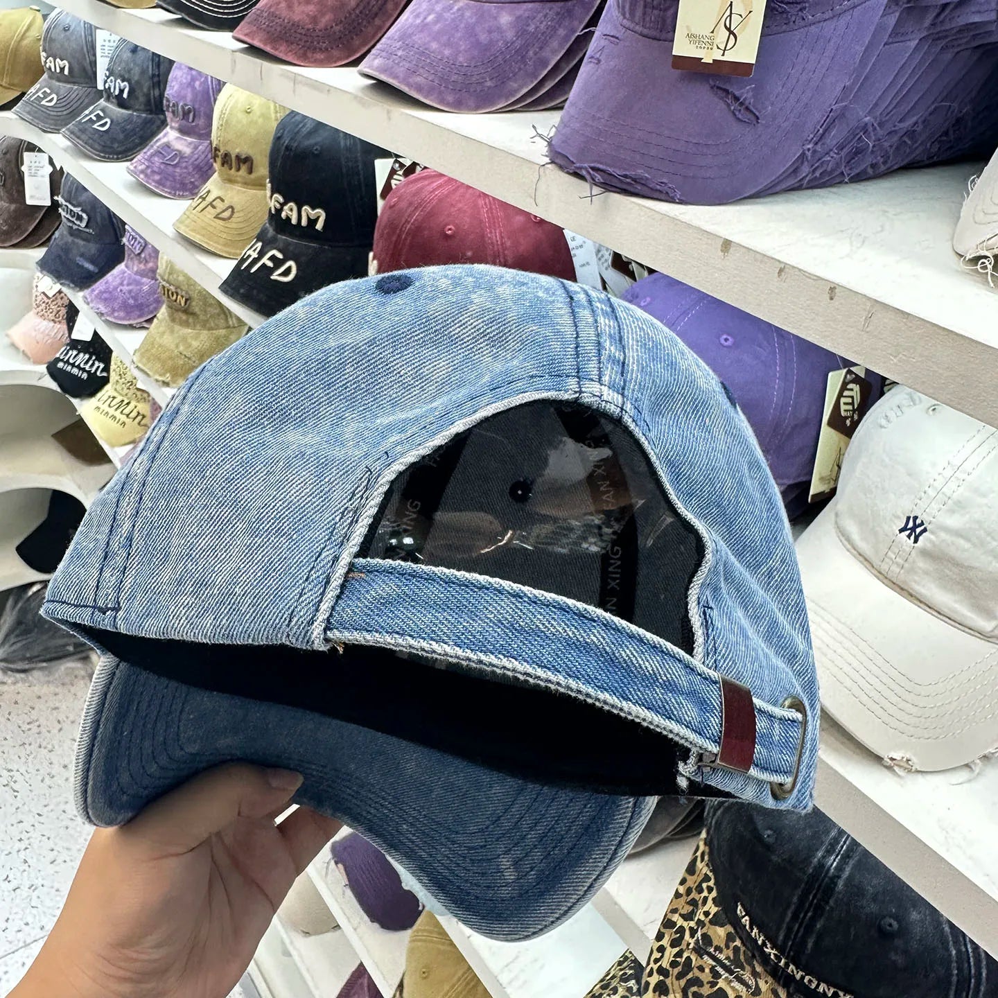Hat Women's Four Seasons Denim Washed Old Soft Top Baseball Cap Size 55-60cm