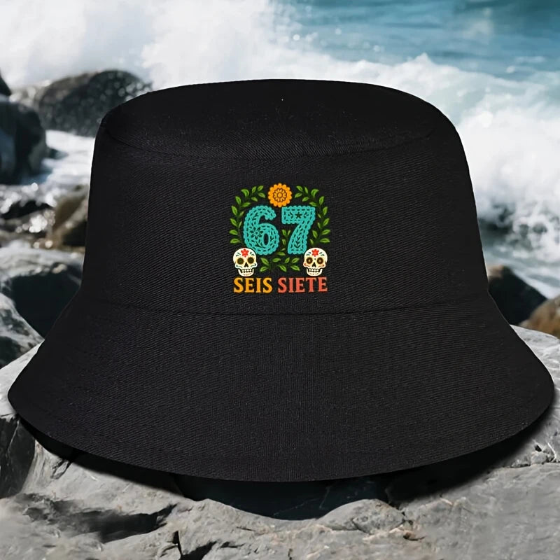Seis Siete Sugar Skull Bucket Hat