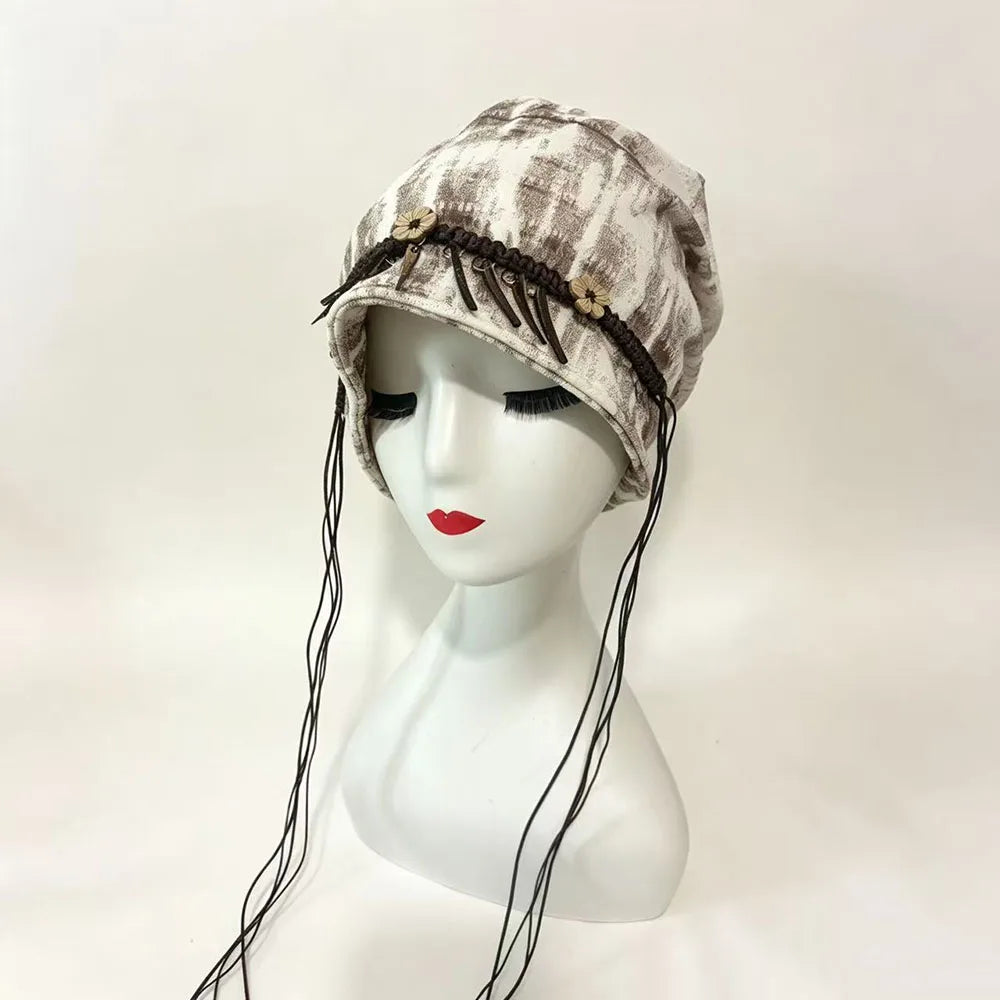 Boho Ethnic Slouchy Beanie Hat
