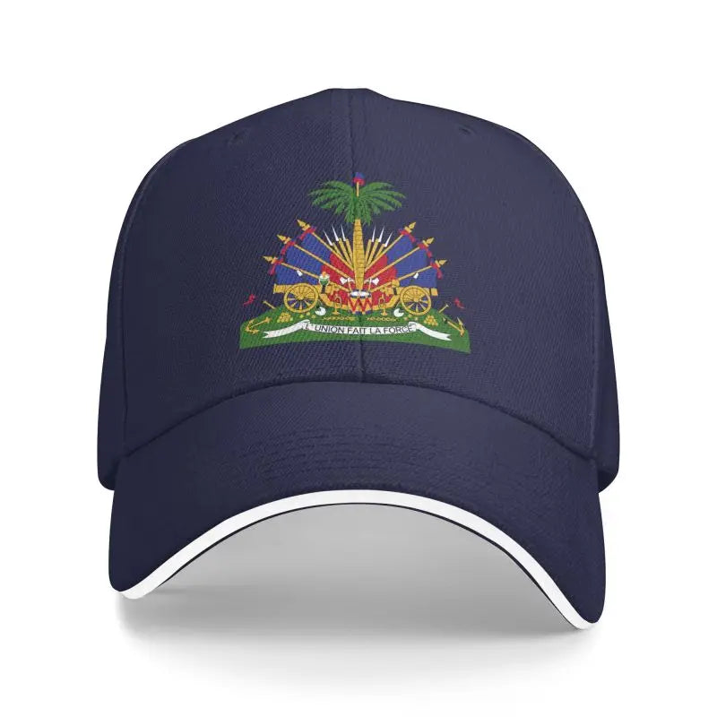 Haitian Flag Print Baseball Cap Outdoor Travel Sports Sun Visor Hat Snapback Cap