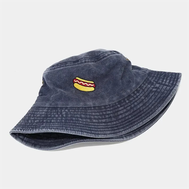 Cartoon Print Cotton Bucket Hat Outdoor Travel Cap