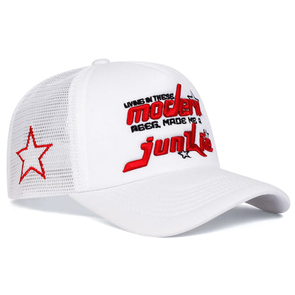 Modern Junkie Embroidered Mesh Baseball Cap