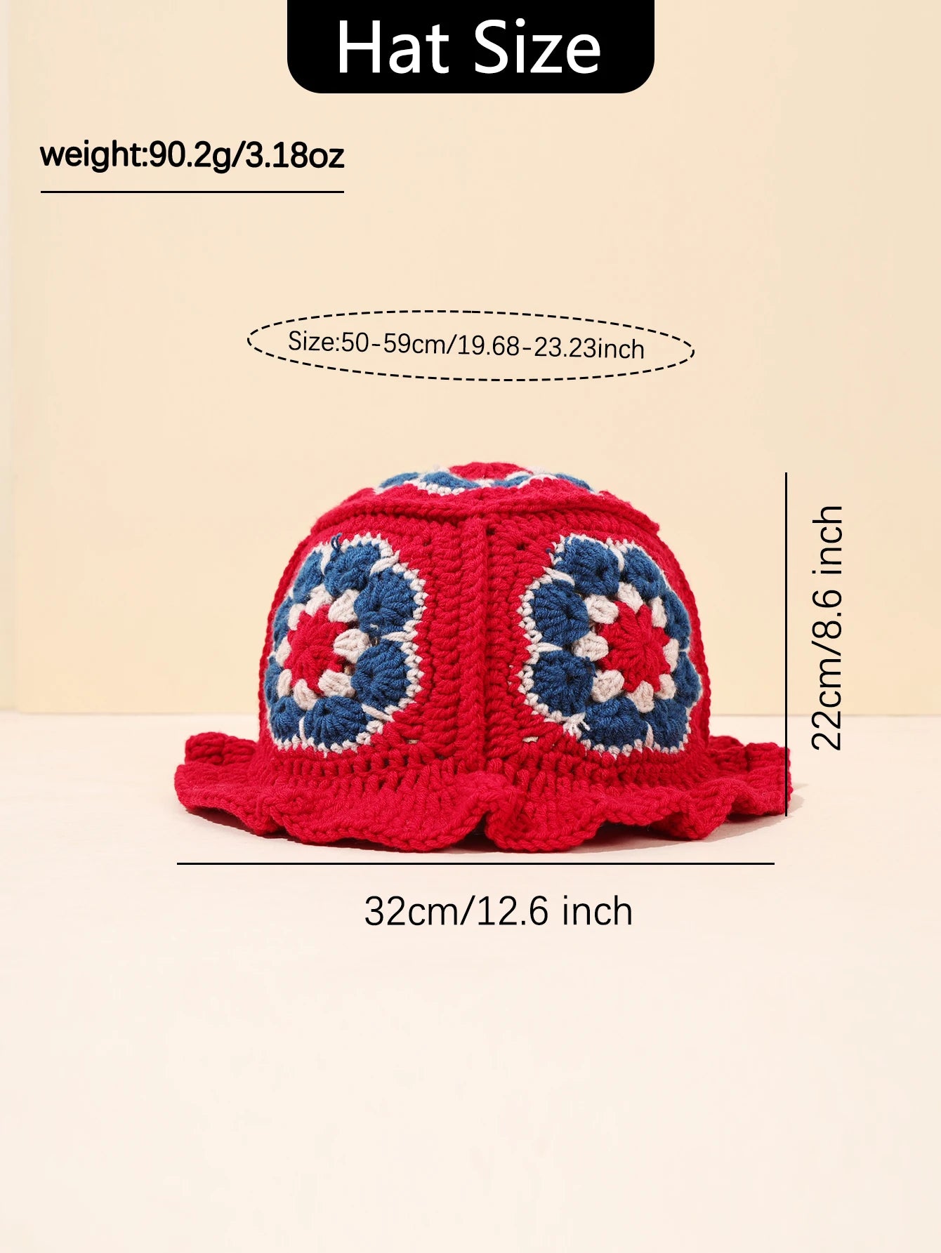 Vintage Crochet Floral Bucket Hat