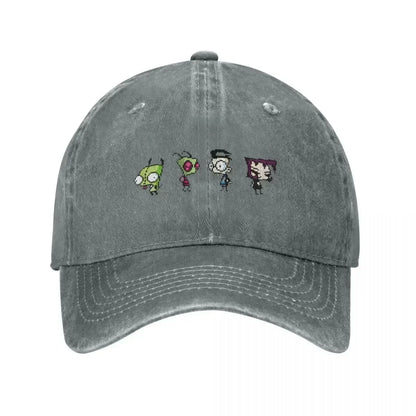 8-Bit Invader Zim Retro Washed Denim Baseball Cap