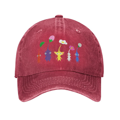 Space Invaders Pixelated Distressed Washed Denim Baseball Cap