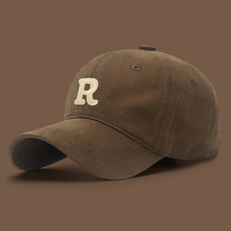 New Unisex Korean Version Big Head Circumference Three Dimensional R Letter