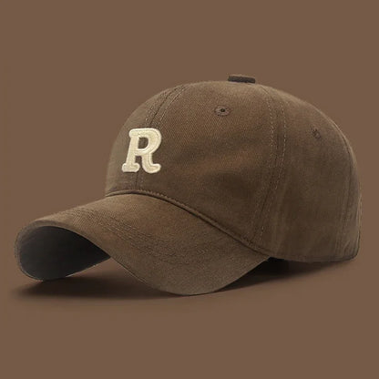New Unisex Korean Version Big Head Circumference Three Dimensional R Letter