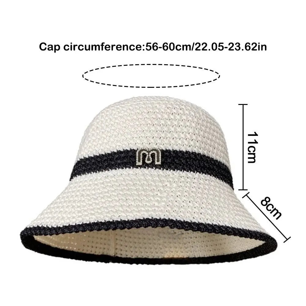 Foldable Letter Decor Holiday Beach Bucket Hat Sun Cap