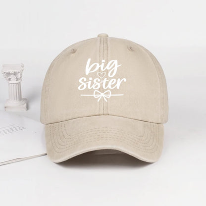 Big Sister Print Washed Baseball Cap Adjustable