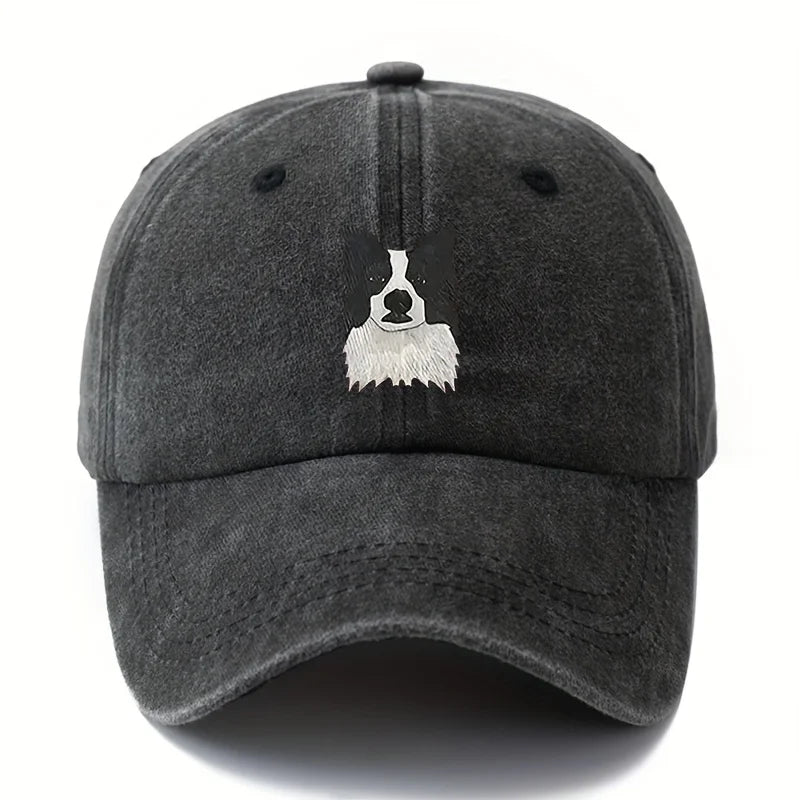 Border Collie Camping Baseball Cap
