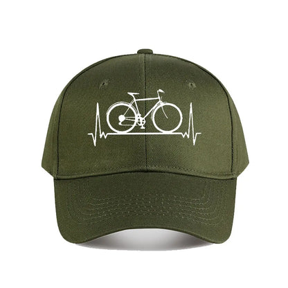 Bicycle Heartbeat Vinyl Baseball Cap