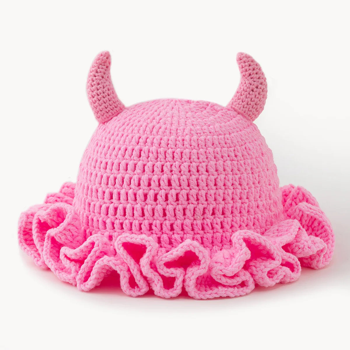 Couple Handmade Ruffle Lace Knitted Bucket Hat